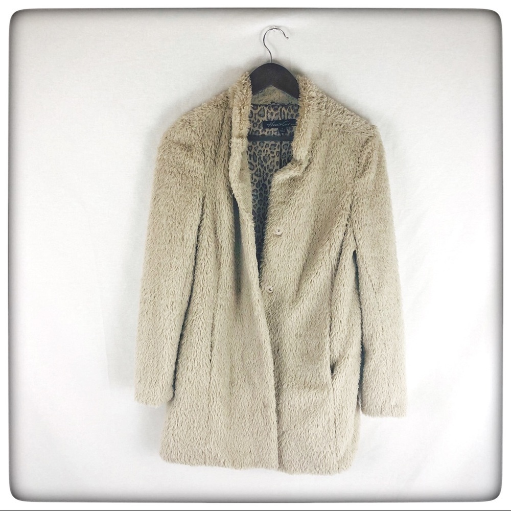 Kenneth Cole New York Faux Fur Coat Small